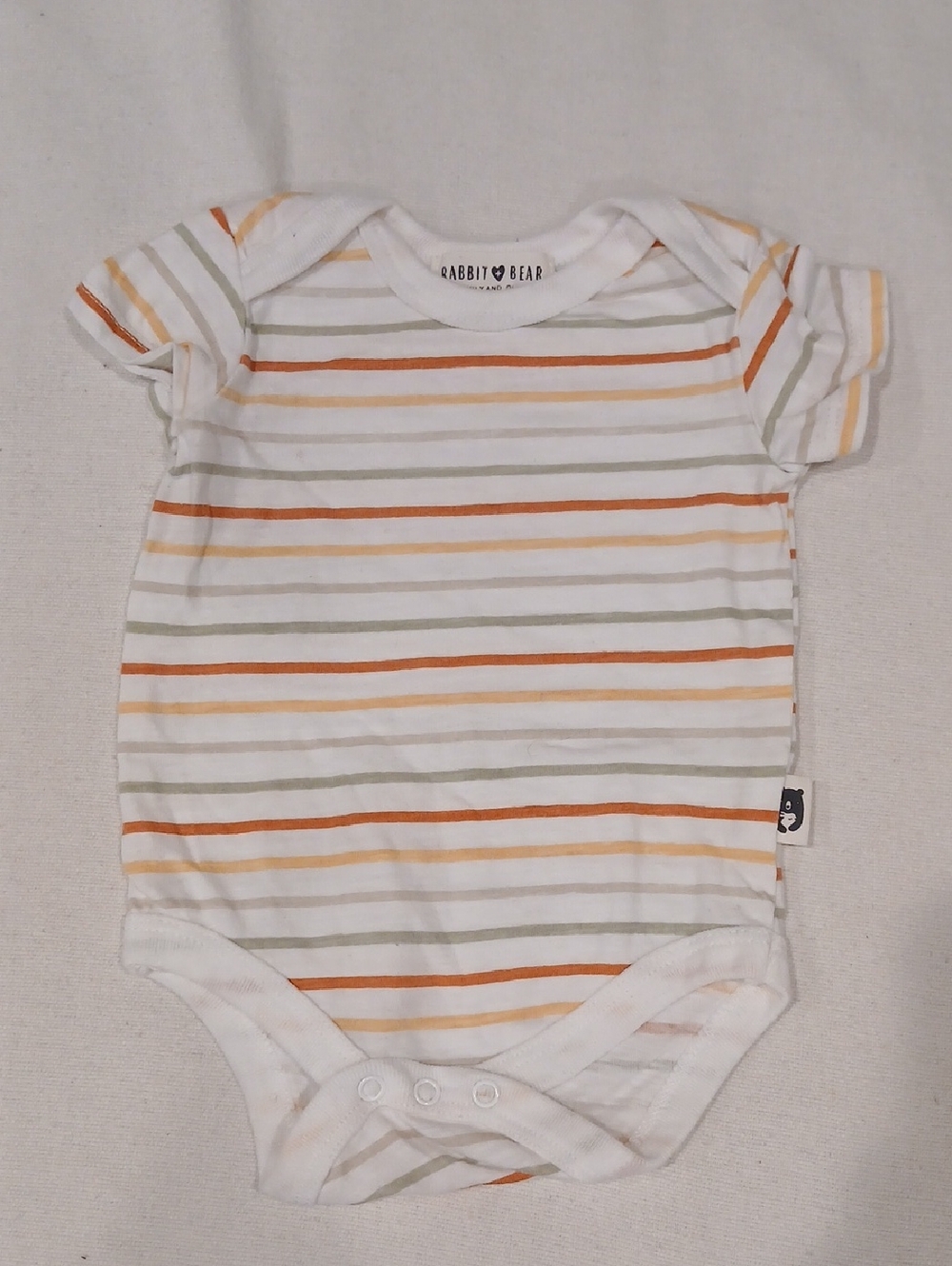 Rabbit & Bear Orange Stripe Baby One-Piece Bodysuit